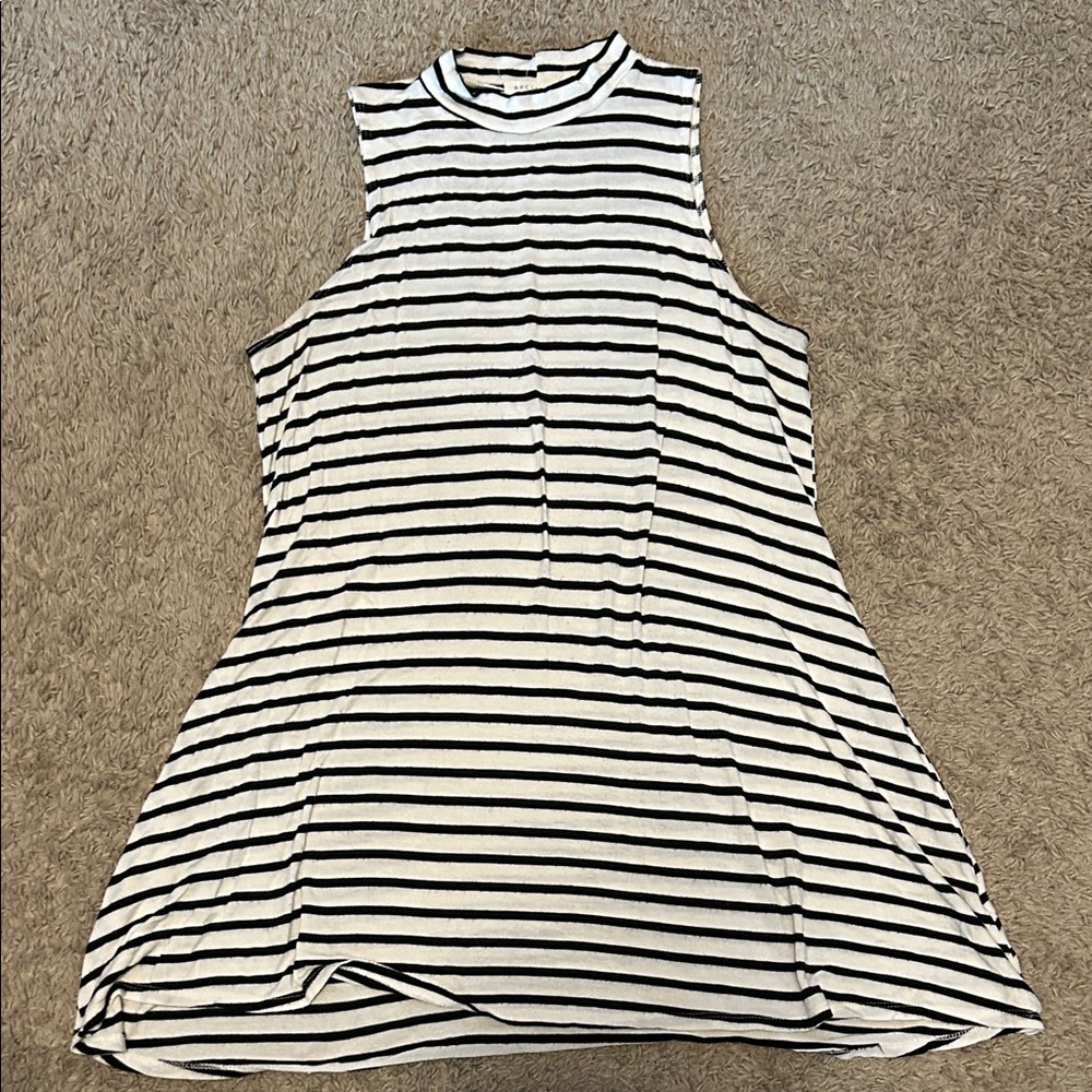 Socialite Black and White Striped Midi Dress